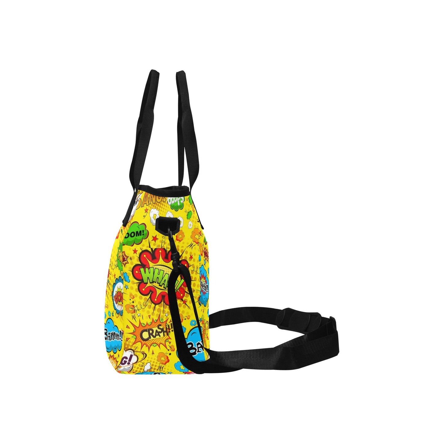 Comic Book Yellow - Tote Bag with Shoulder Strap Nylon Tote Bag