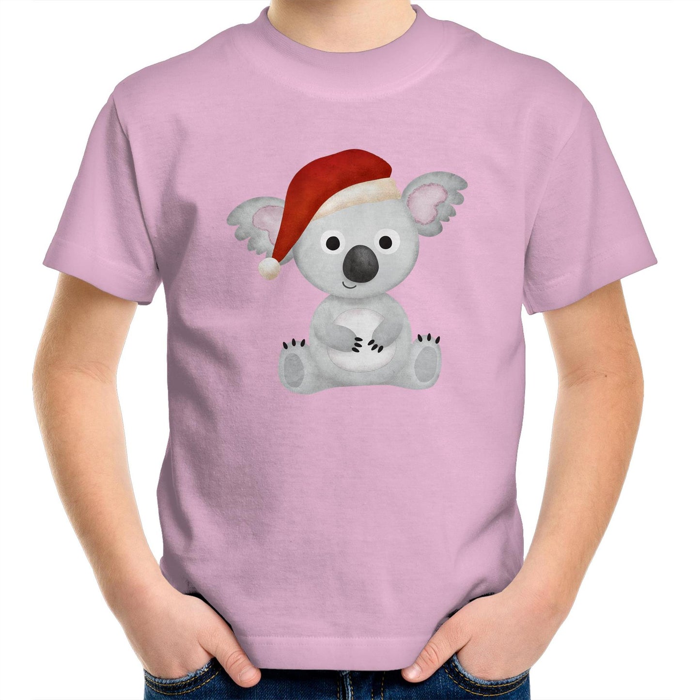 Christmas Koala - Kids Youth Crew T-Shirt Pink Christmas Kids T-shirt Merry Christmas