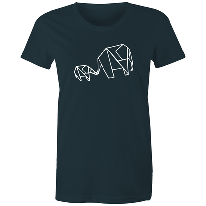 Origami Elephants - Women's T-shirt Indigo Womens T-shirt animal Womens