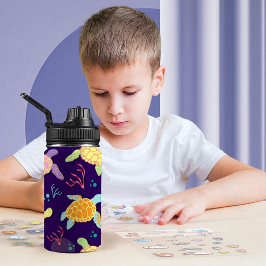 Turtles - Kids Water Bottle with Chug Lid (12 oz) Kids Water Bottle with Chug Lid