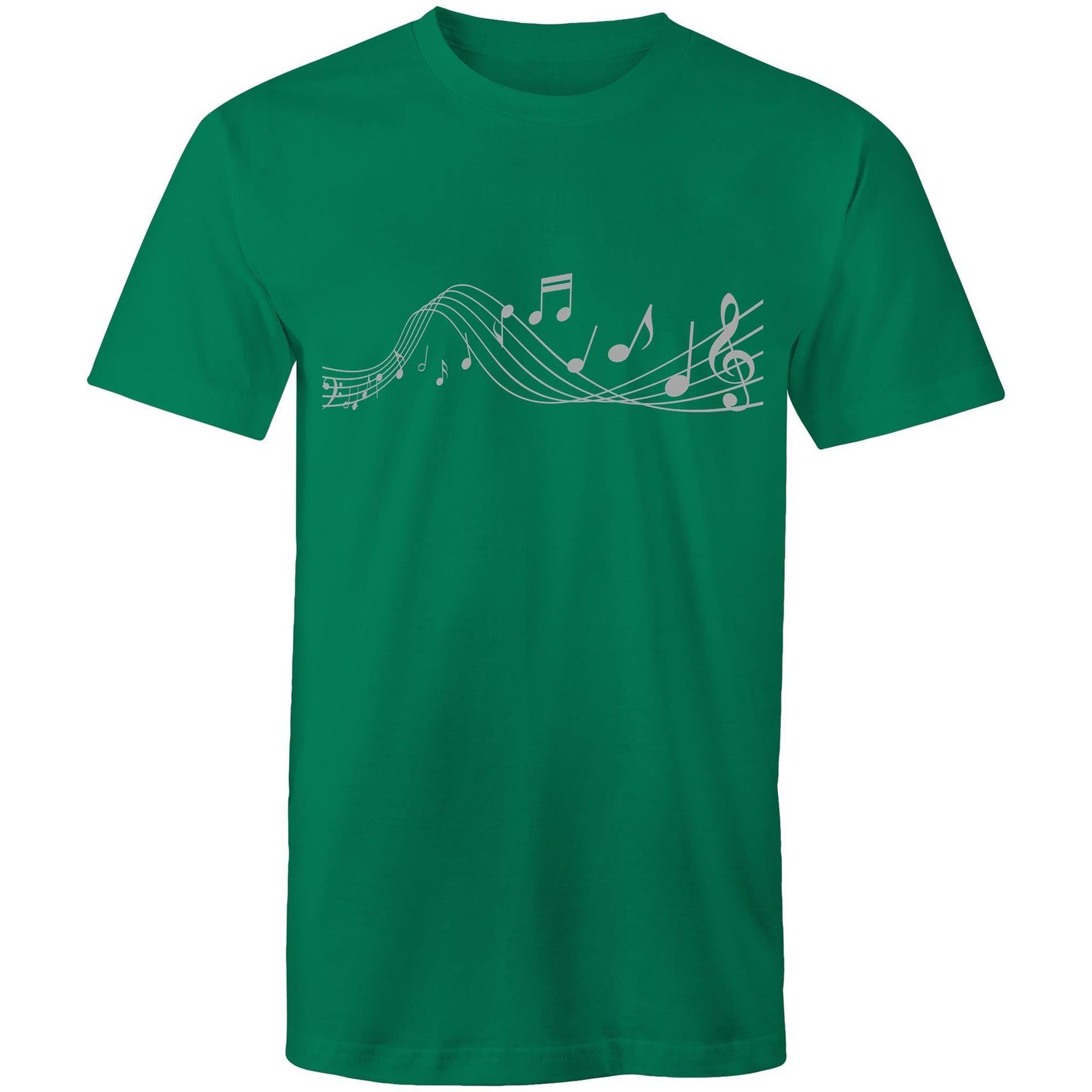 Music Notes - Mens T-Shirt Kelly Green Mens T-shirt Mens Music