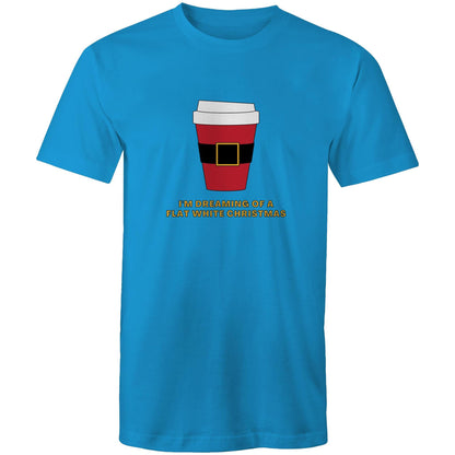 I'm Dreaming Of A Flat White Christmas - Mens T-Shirt Arctic Blue Christmas Mens T-shirt Merry Christmas