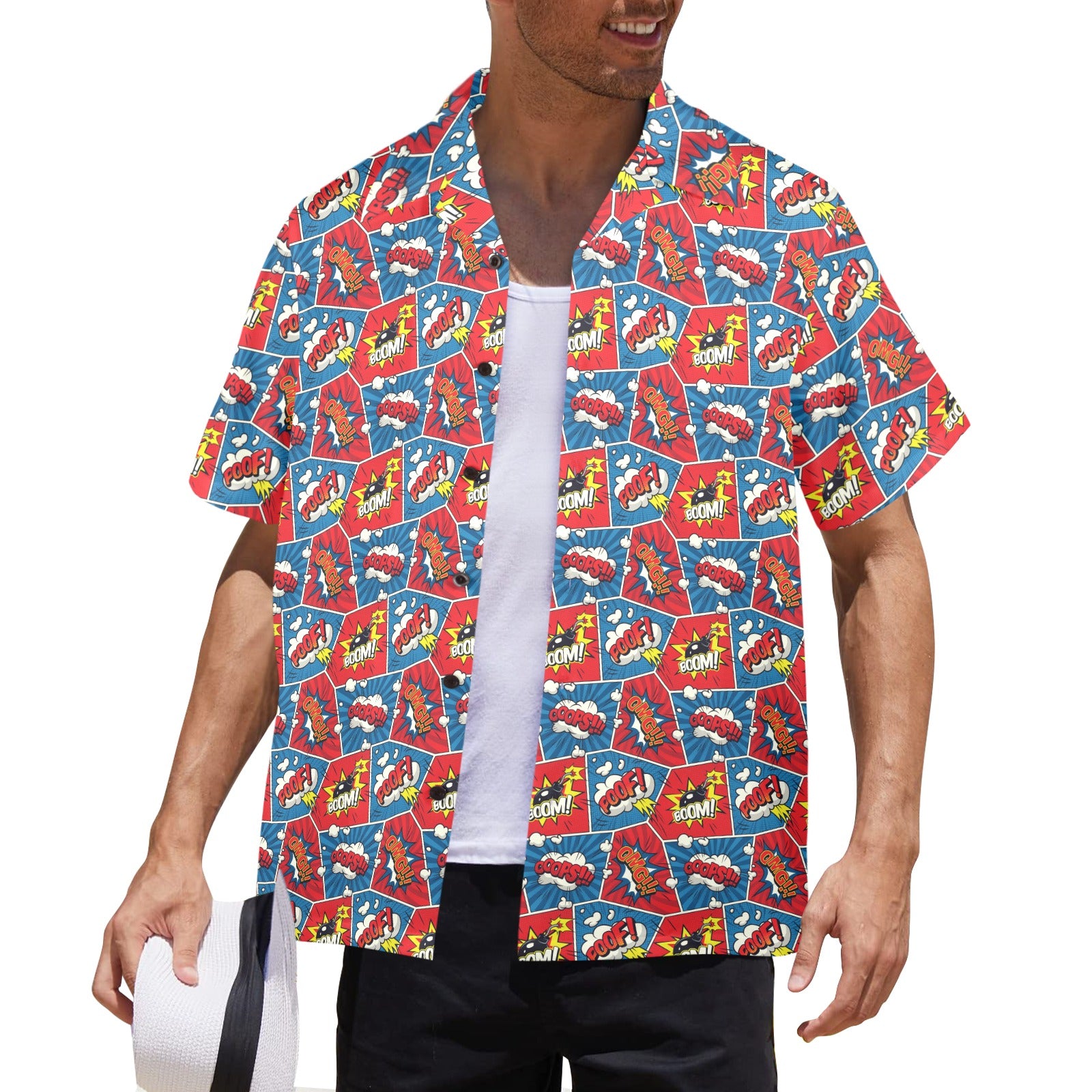 Comic Book Pop - Mens Hawaiian Shirt Mens Hawaiian Shirt