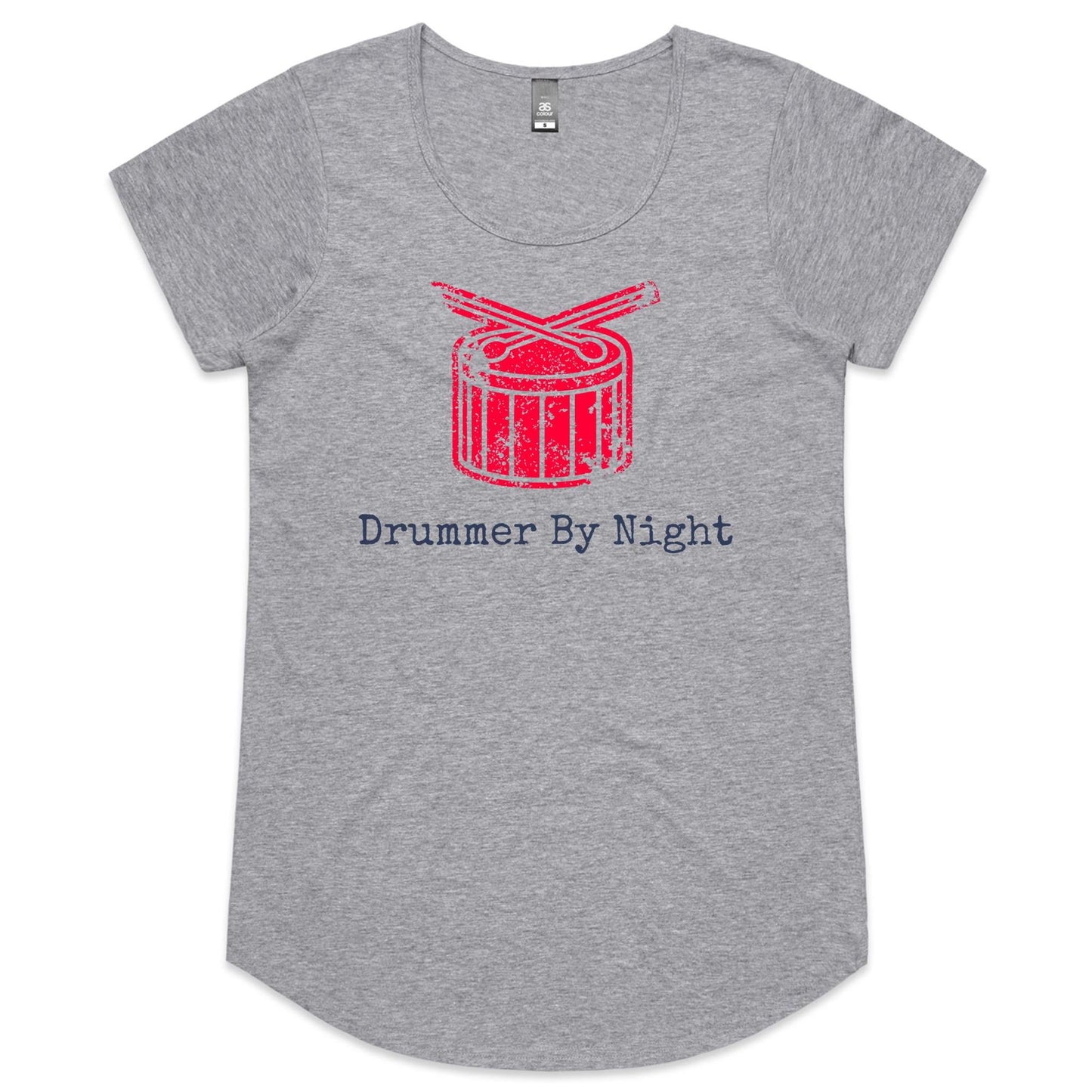 Drummer By Night - Womens Scoop Neck T-Shirt Grey Marle Womens Scoop Neck T-shirt Music