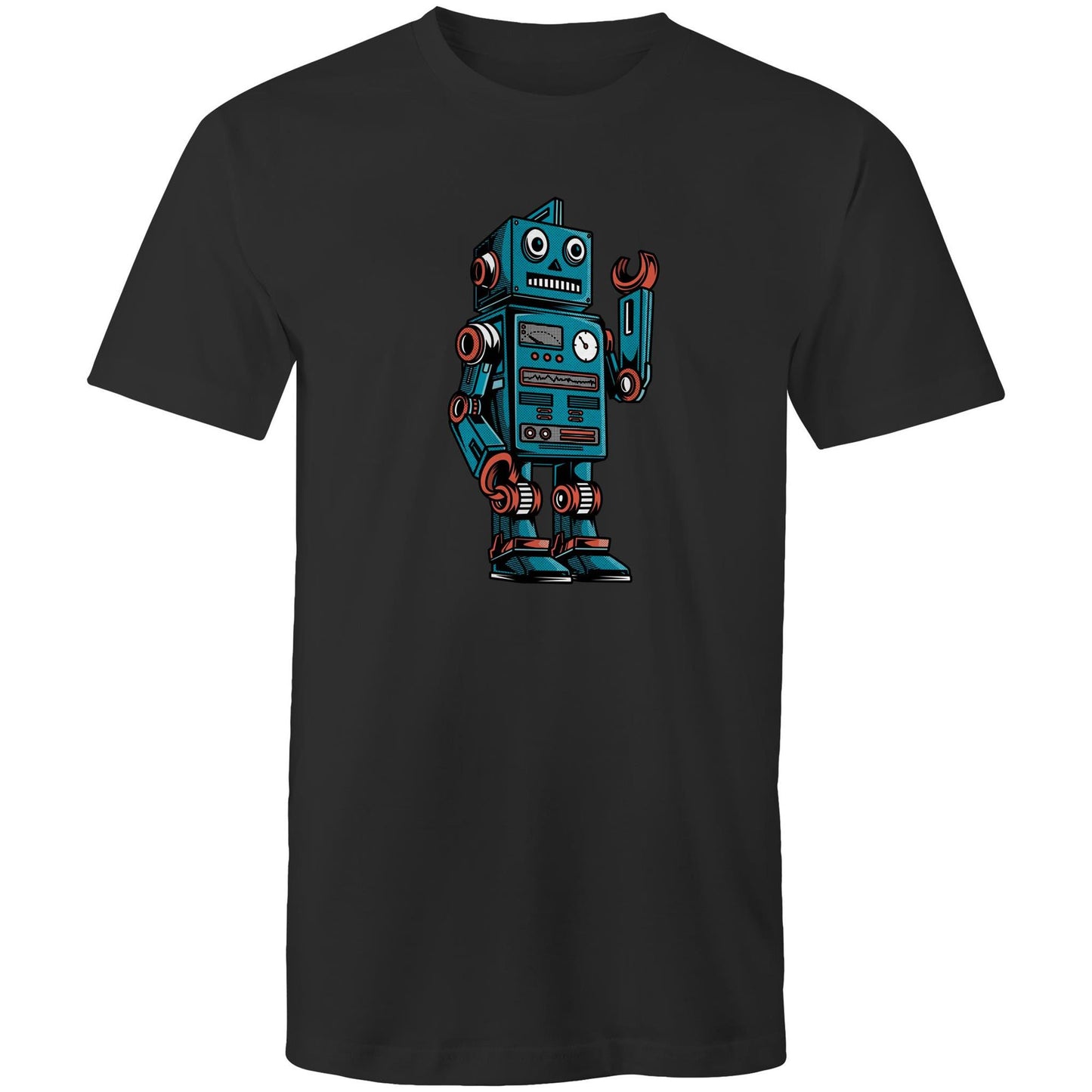 Robot - Mens T-Shirt Black Mens T-shirt Sci Fi