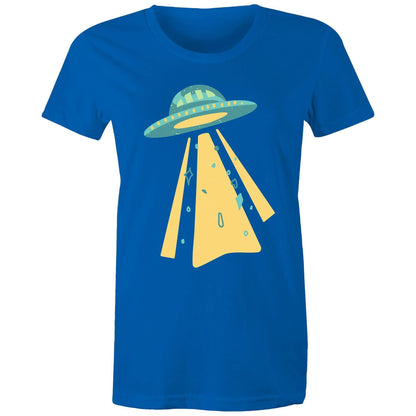 UFO - Women's Maple Tee Bright Royal Womens T-shirt Retro Sci Fi Space Womens