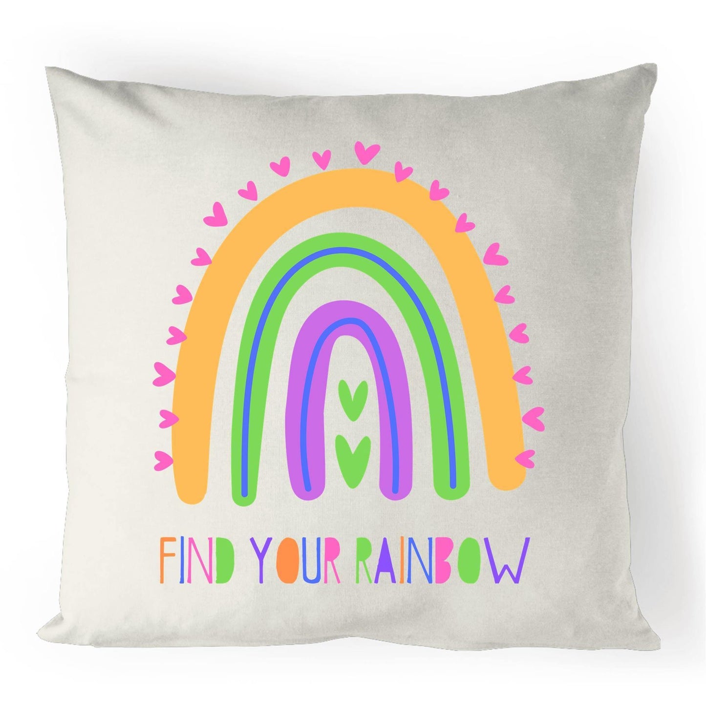 Find Your Rainbow - 100% Linen Cushion Cover Natural One-Size Linen Cushion Cover Kids