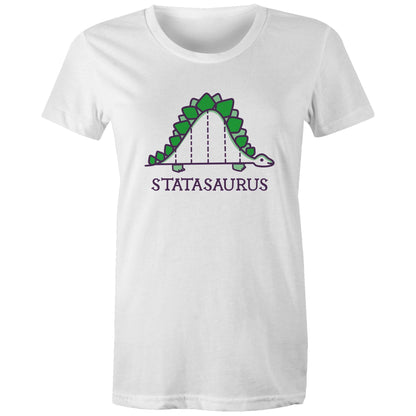 Statasaurus - Womens T-shirt White Womens T-shirt animal Maths Science