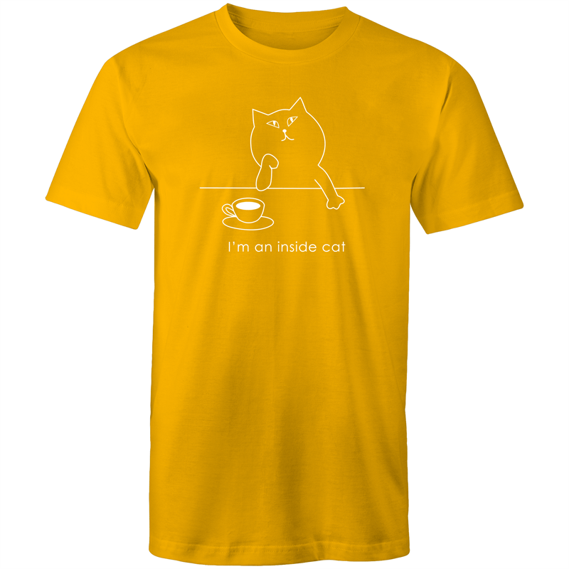 I'm An Inside Cat - Mens T-Shirt Gold Mens T-shirt animal Funny Mens
