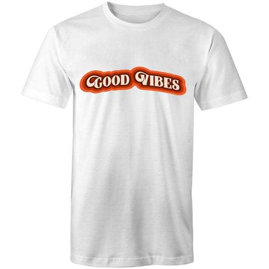 Good Vibes - Mens T-Shirt White Mens T-shirt Mens Retro
