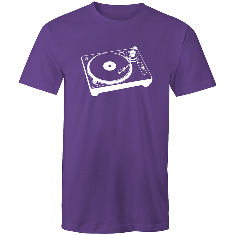 Turntable - Mens T-Shirt Purple Mens T-shirt Mens Music Retro