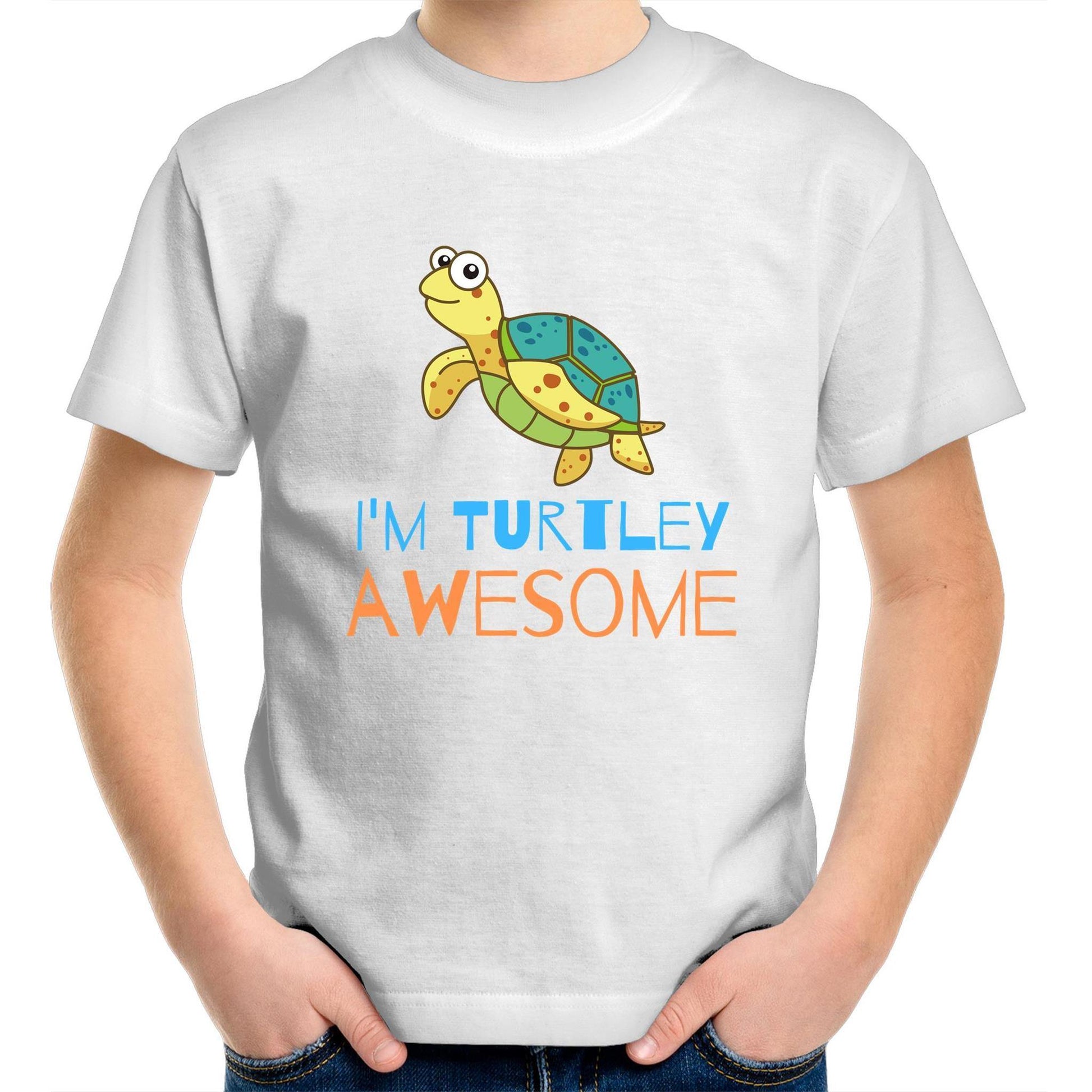 I'm Turtley Awesome - Kids Youth Crew T-Shirt White Kids Youth T-shirt animal