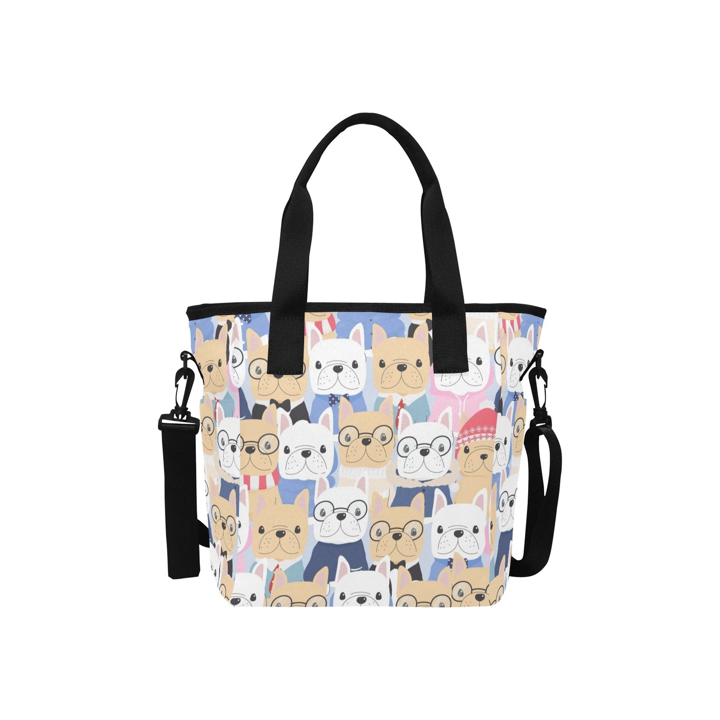 Dog Crowd - Tote Bag with Shoulder Strap Nylon Tote Bag