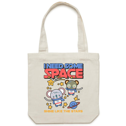 I Need Some Space - Canvas Tote Bag Cream One Size Tote Bag Space