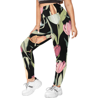 Tulips - Women's Plus Size High Waist Leggings Women's Plus Size High Waist Leggings Plants