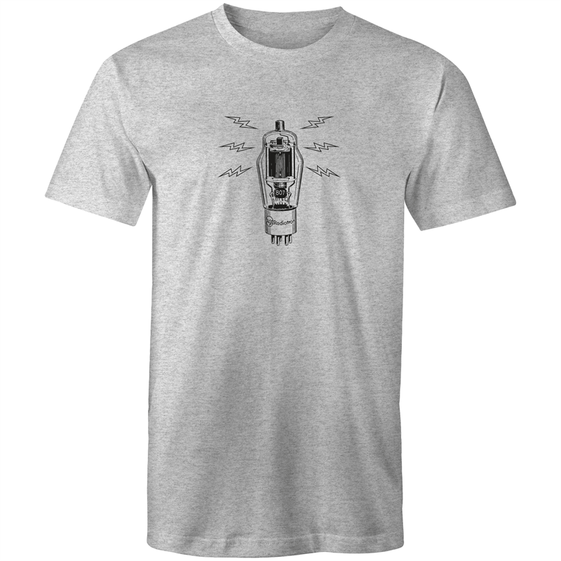 Vintage Tube Valve - Mens T-Shirt Grey Marle Mens T-shirt Mens Music Retro