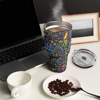 Math Scribbles - 30oz Insulated Stainless Steel Mobile Tumbler 30oz Insulated Stainless Steel Mobile Tumbler Maths Science