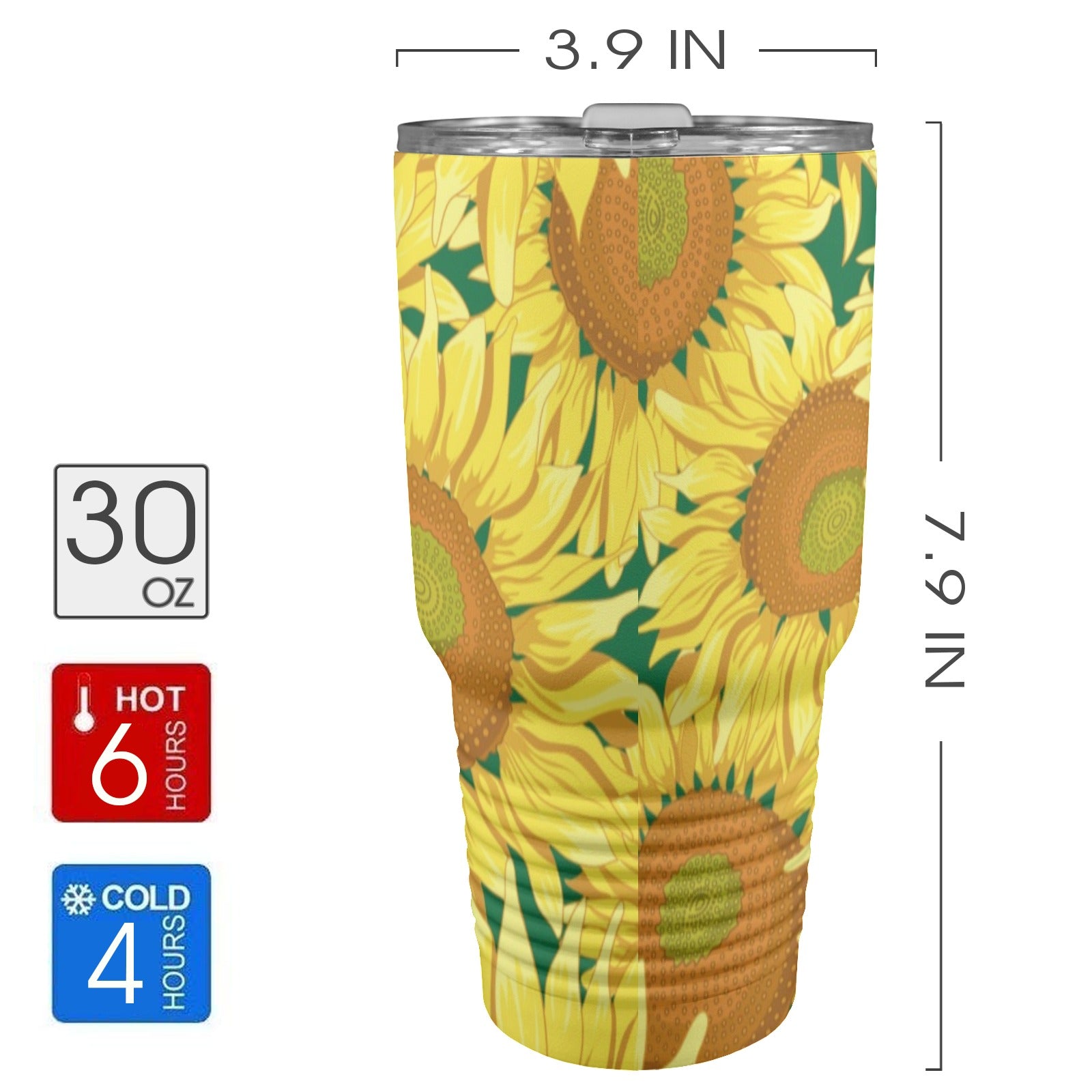 Sunflowers - 30oz Insulated Stainless Steel Mobile Tumbler 30oz Insulated Stainless Steel Mobile Tumbler Plants