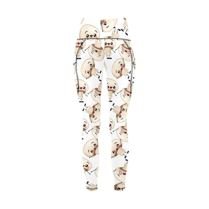 Cute Mushrooms - Women's Leggings with Pockets Women's Leggings with Pockets S - 2XL Food Plants Printed Offshore