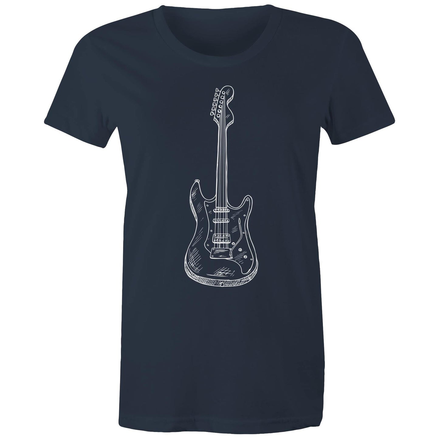 Guitar - Women's T-shirt Navy Womens T-shirt Music Womens