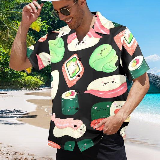 Happy Sushi - Mens Hawaiian Shirt Mens Hawaiian Shirt