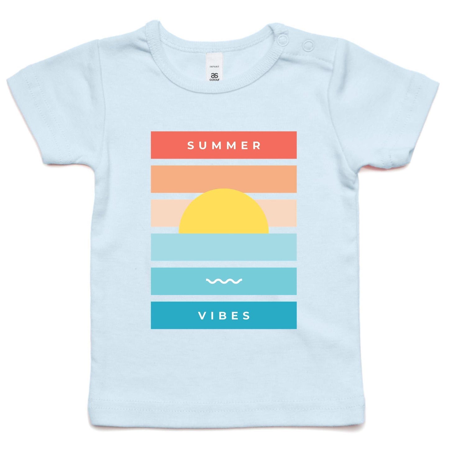 Summer Vibes - Baby T-shirt Powder Blue Baby T-shirt kids Summer