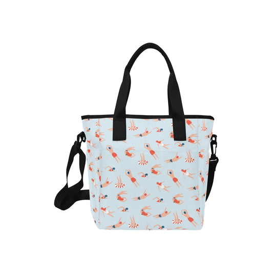 Summer Swim - Tote Bag with Shoulder Strap Nylon Tote Bag