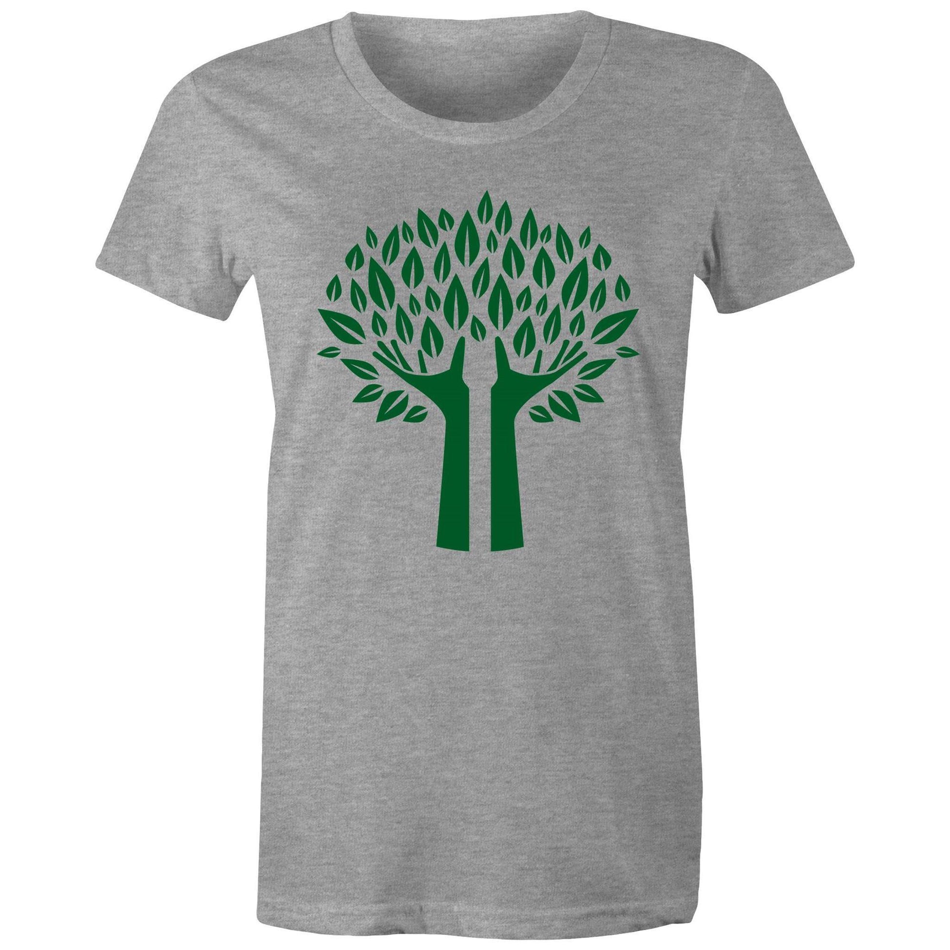 Green Tree - Women's Maple Tee Grey Marle Womens T-shirt Environment Plants Womens