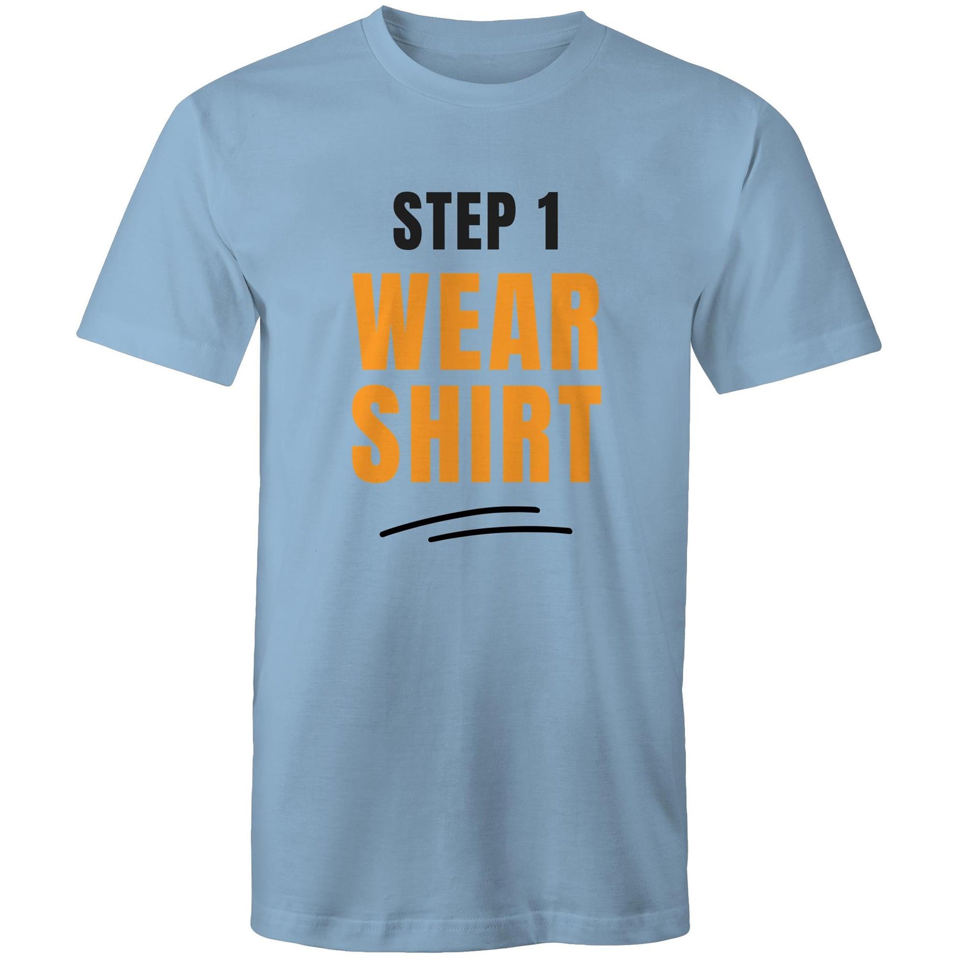 Step 1, Wear Shirt - Mens T-Shirt Carolina Blue Mens T-shirt Funny