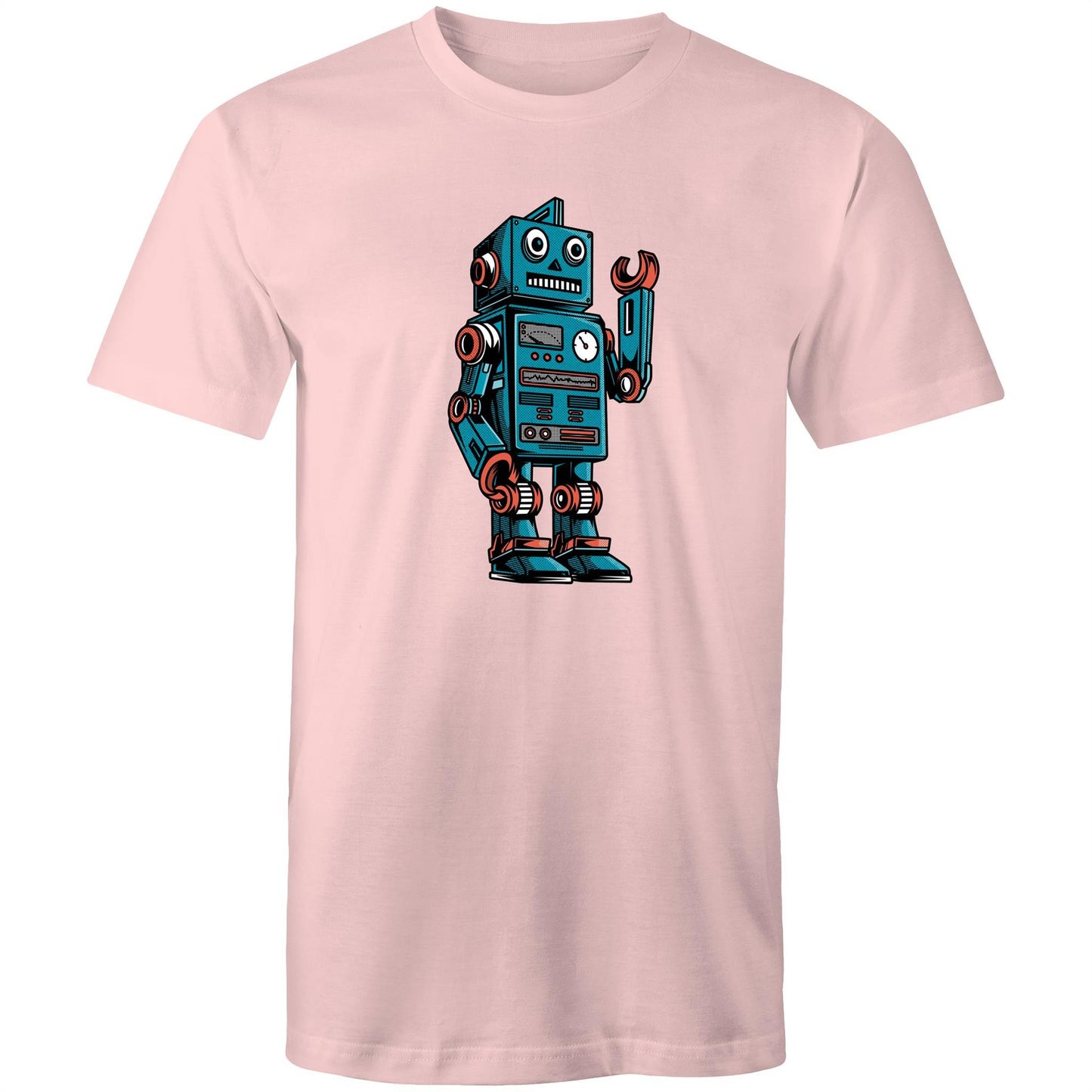 Robot - Mens T-Shirt Pink Mens T-shirt Sci Fi