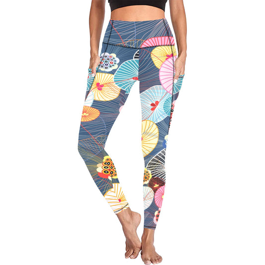 Abstract Floral - Women's Leggings with Pockets Women's Leggings with Pockets S - 2XL Printed Offshore