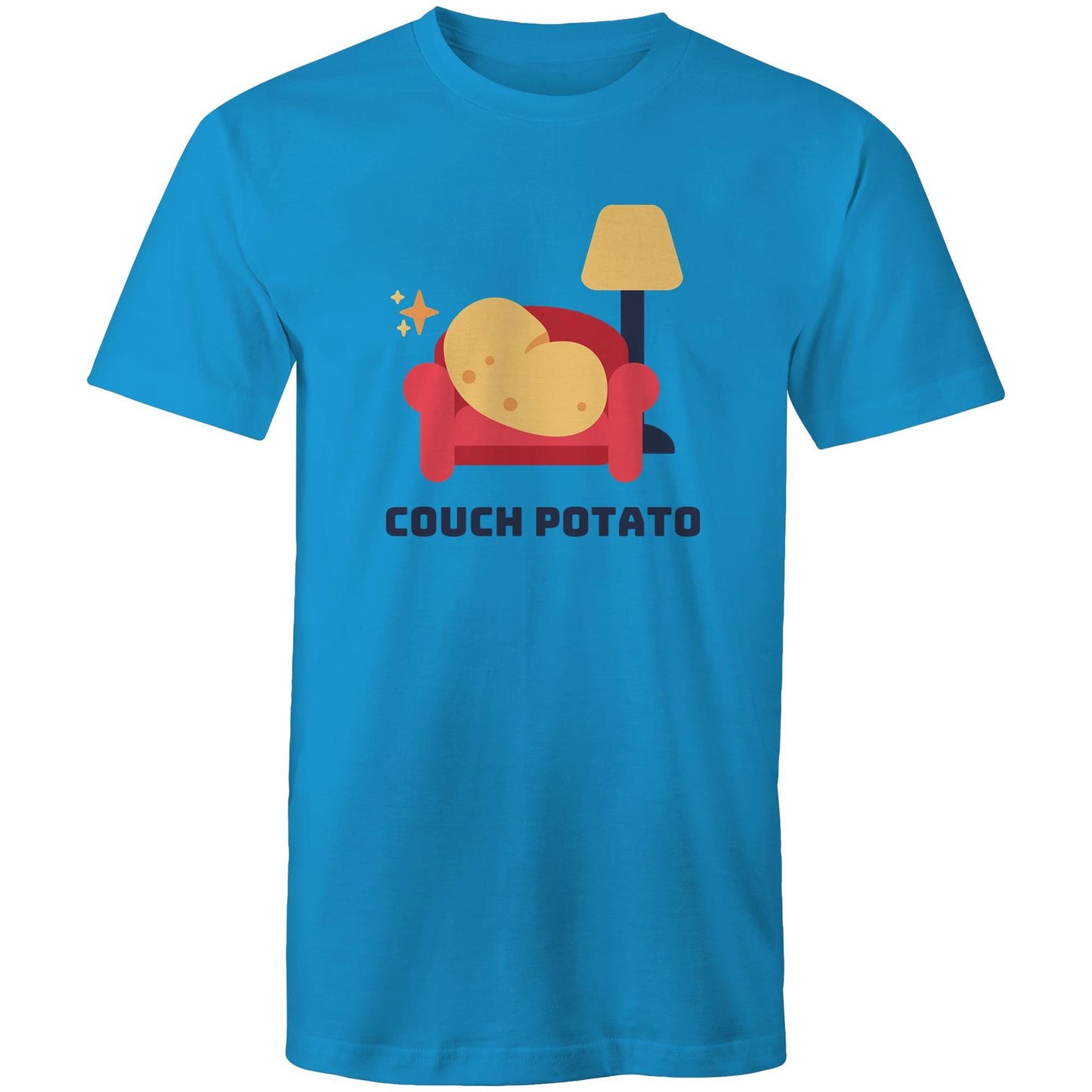 Couch Potato - Mens T-Shirt Arctic Blue Mens T-shirt Funny Plants