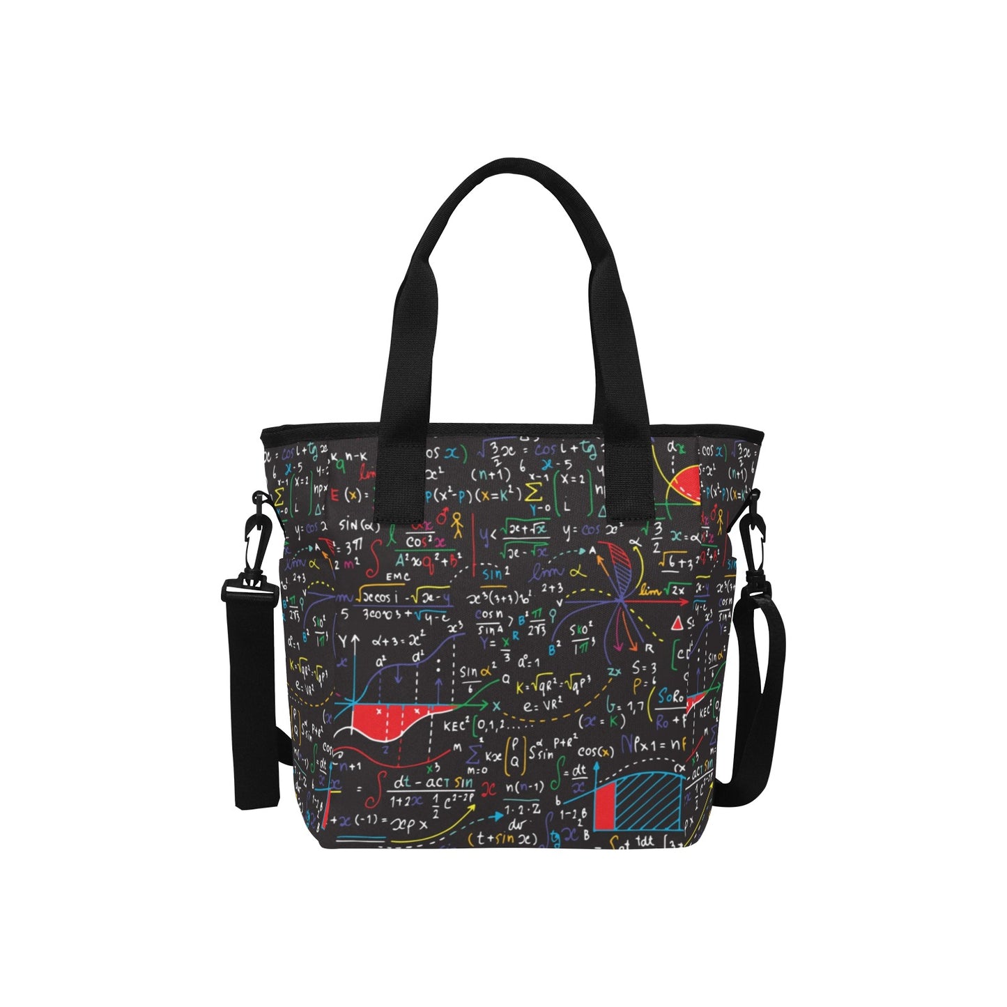 Colourful Maths Formulas - Tote Bag with Shoulder Strap Nylon Tote Bag