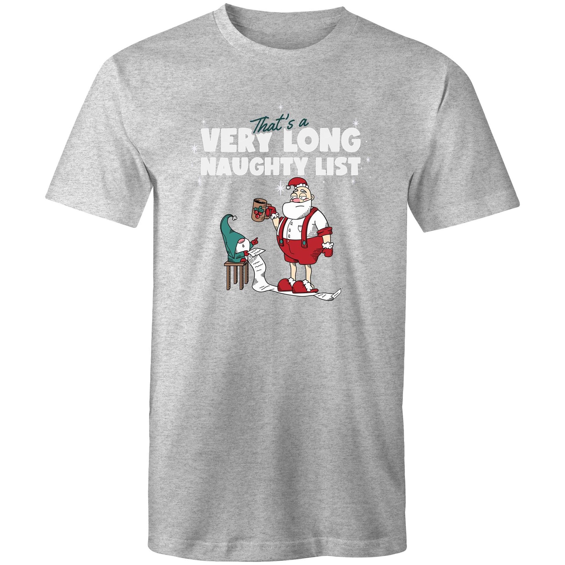 Santa's Naughty List - Mens T-Shirt Grey Marle Christmas Mens T-shirt Merry Christmas