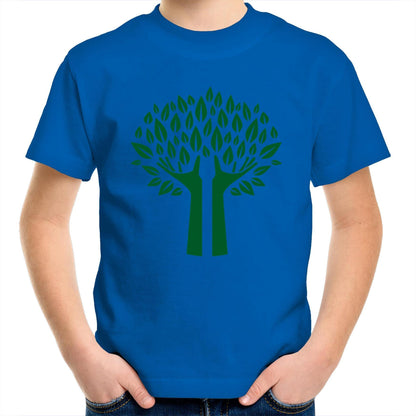 Green Tree - Kids Youth Crew T-Shirt Bright Royal Kids Youth T-shirt Environment Plants