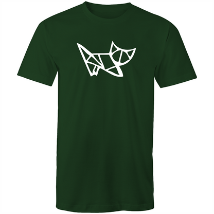 Origami Kitten - Mens T-Shirt Forest Green Mens T-shirt animal Mens