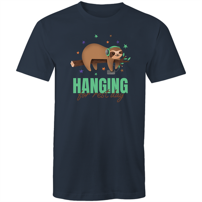 Hanging For Rest Day - Short Sleeve T-shirt Navy Fitness T-shirt Fitness Mens Womens