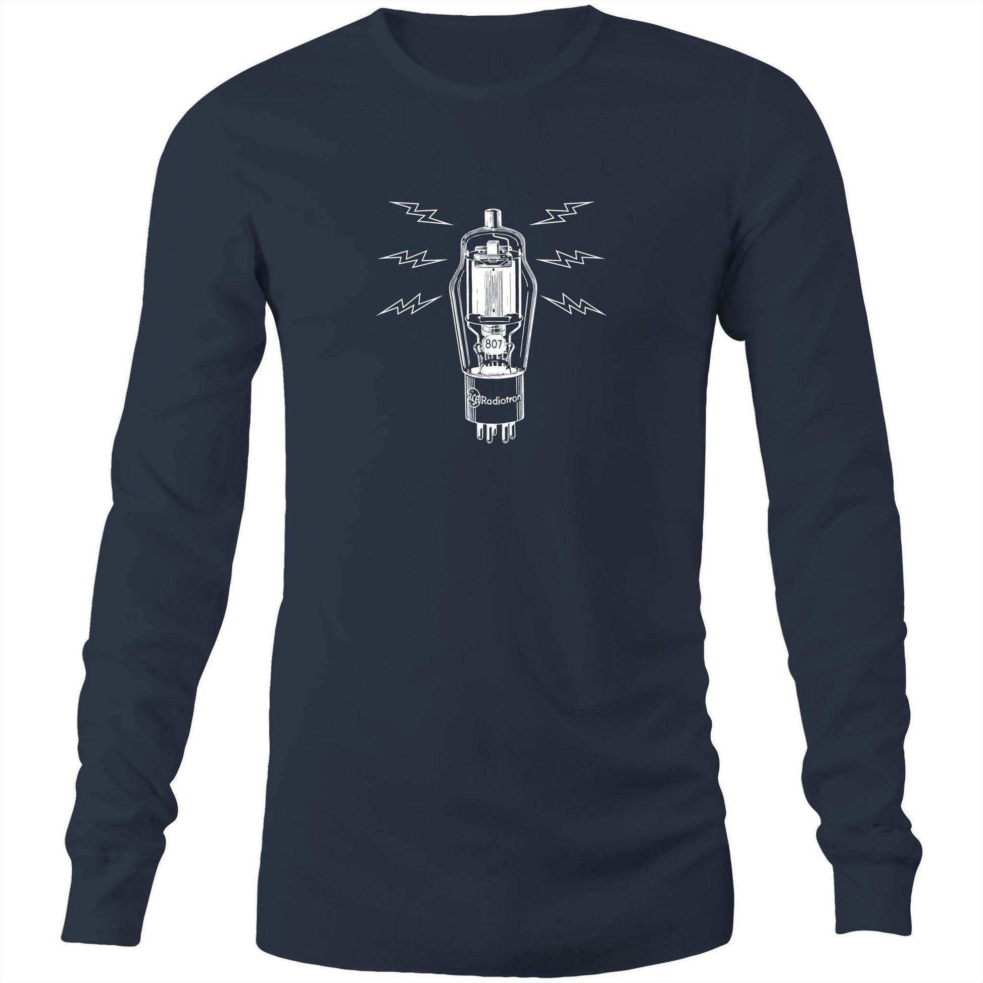 Vintage Tube Valve - Long Sleeve T-Shirt Navy Unisex Long Sleeve T-shirt Mens Music Womens