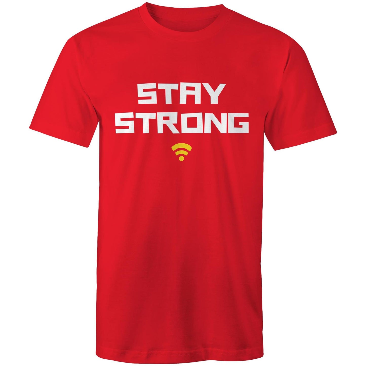 Stay Strong - Mens T-Shirt Red Mens T-shirt Motivation Tech