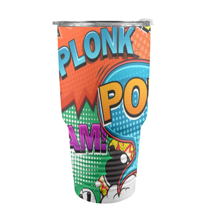 Comic Book 2 - 30oz Insulated Stainless Steel Mobile Tumbler 30oz Insulated Stainless Steel Mobile Tumbler comic