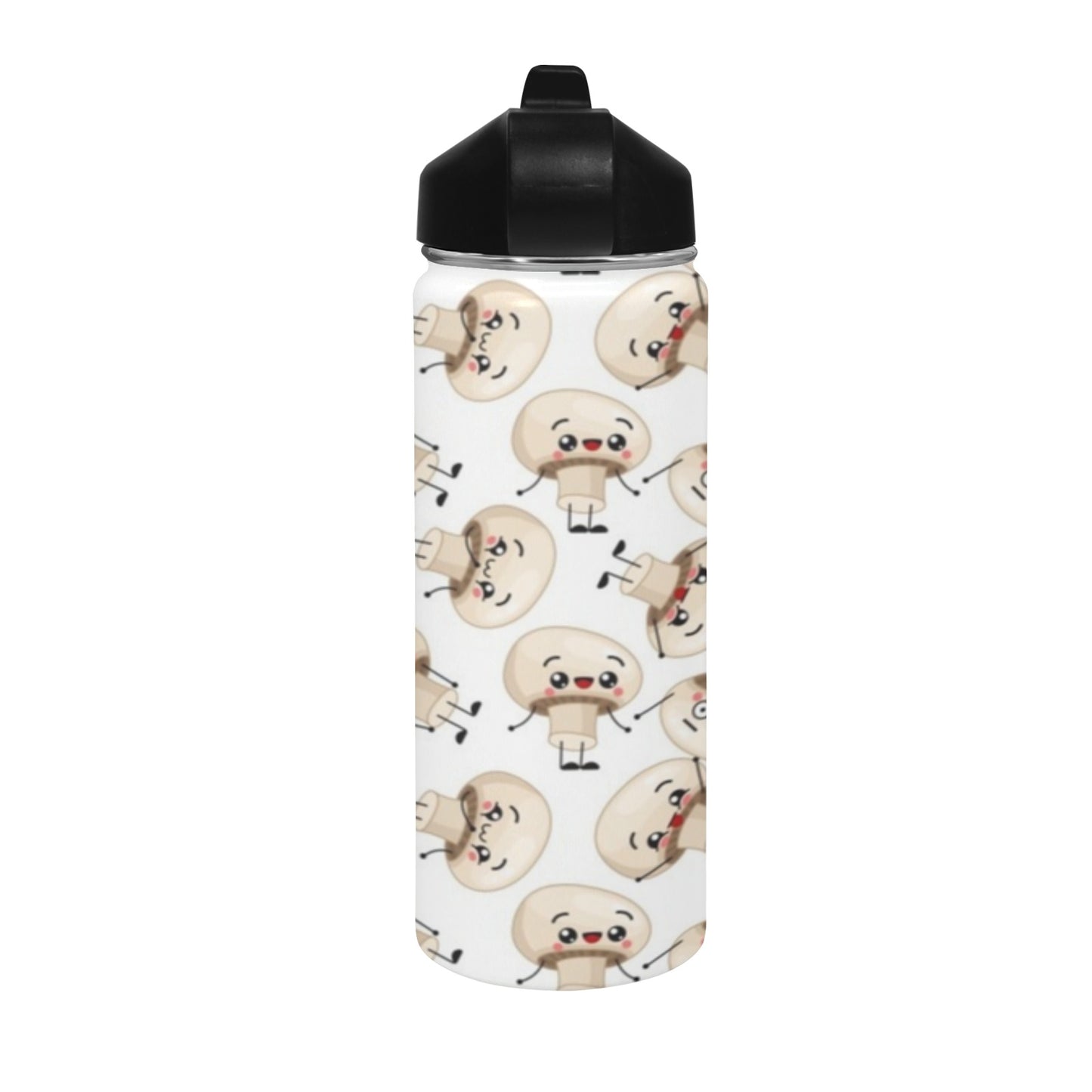 Cute Mushrooms Insulated Water Bottle with Straw Lid (18 oz) Insulated Water Bottle with Straw Lid Printed Offshore