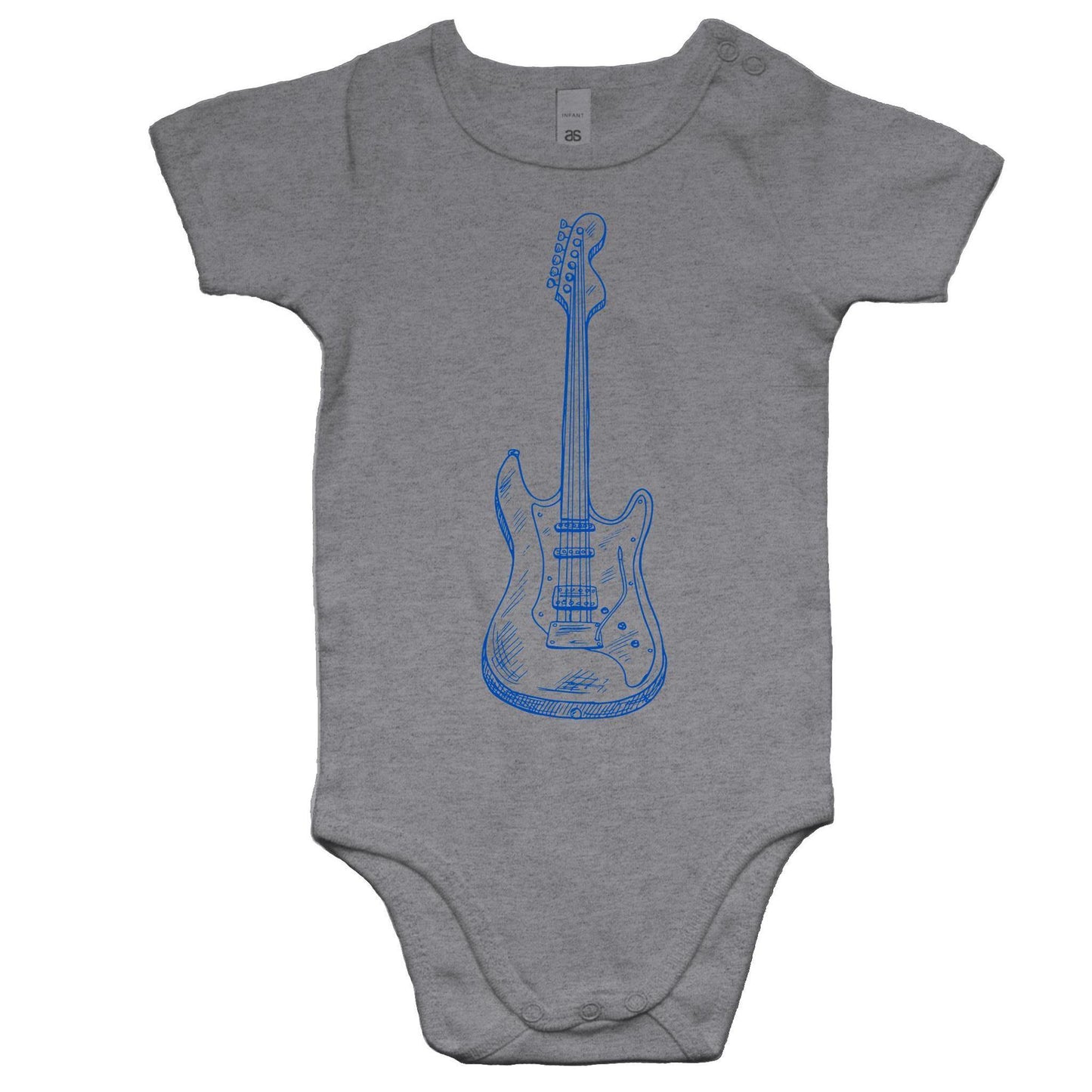 Guitar - Baby Bodysuit Grey Marle Baby Bodysuit kids Music