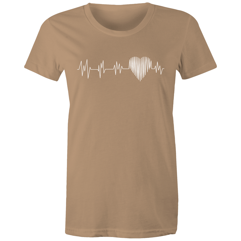 Heartbeat - Women's T-shirt Tan Womens T-shirt Womens