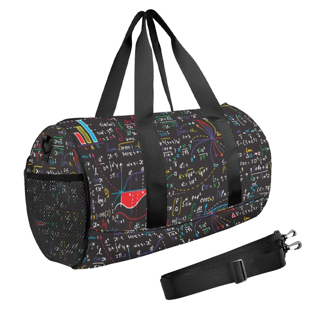 Colourful Maths Formulas - Duffle Bag Round Duffle Bag Maths Science