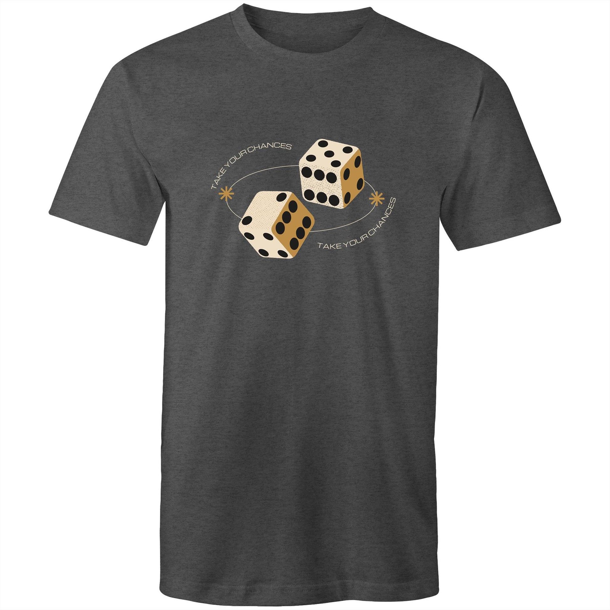 Dice, Take Your Chances - Mens T-Shirt Asphalt Marle Mens T-shirt Games