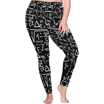 Mathematics - Women's Plus Size High Waist Leggings Women's Plus Size High Waist Leggings Maths Printed Offshore Science