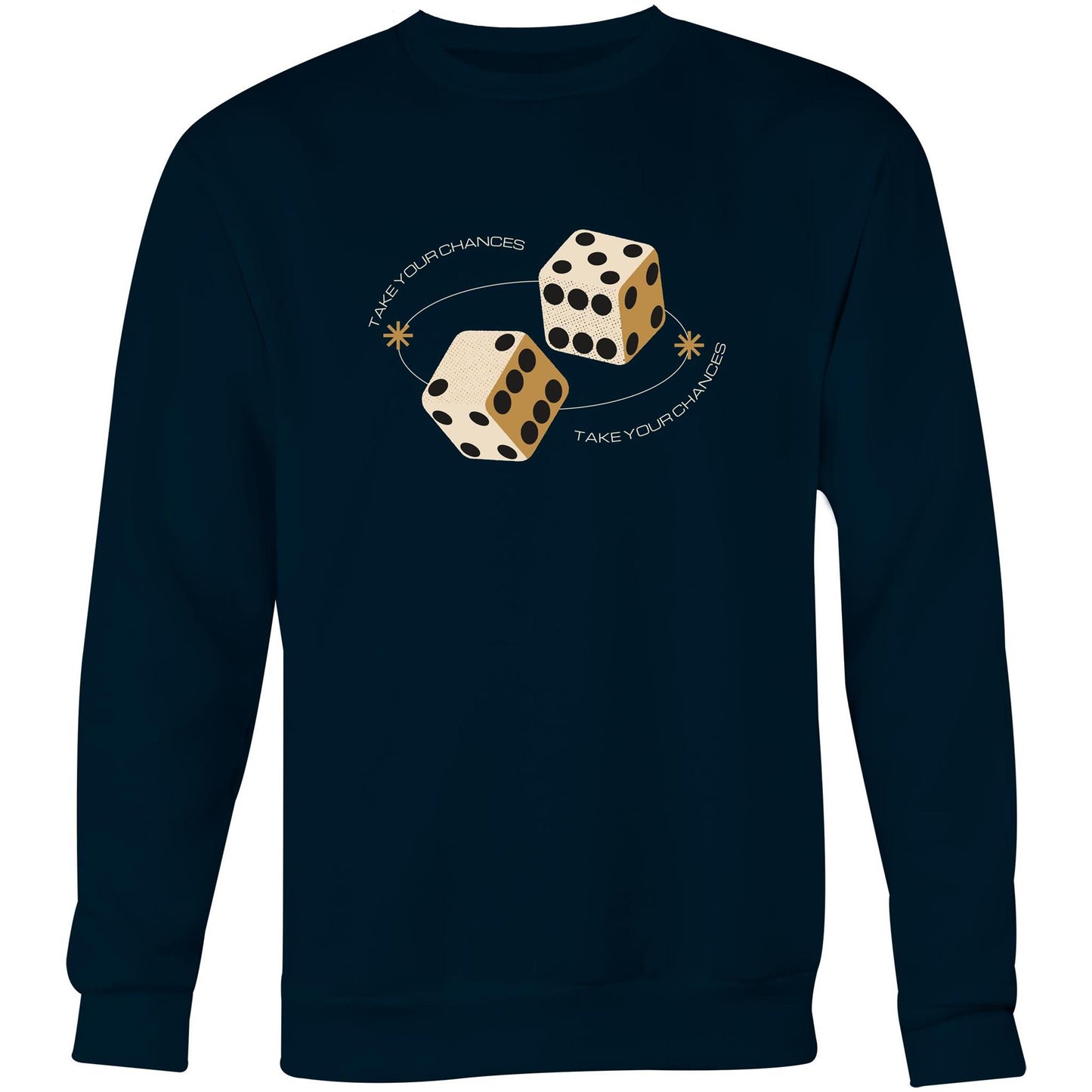 Dice, Take Your Chances - Crew Sweatshirt Navy Sweatshirt Games