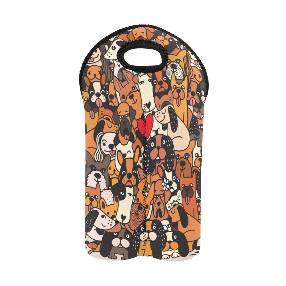 Dog Crowd - 2-Bottle Neoprene Wine Bag 2 Bottle Wine Bag Printed Offshore