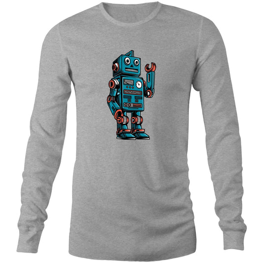 Robot - Long Sleeve T-Shirt Grey Marle Unisex Long Sleeve T-shirt Sci Fi