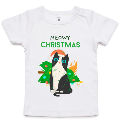 Meowy Christmas - Baby T-shirt White Christmas Baby T-shirt Merry Christmas